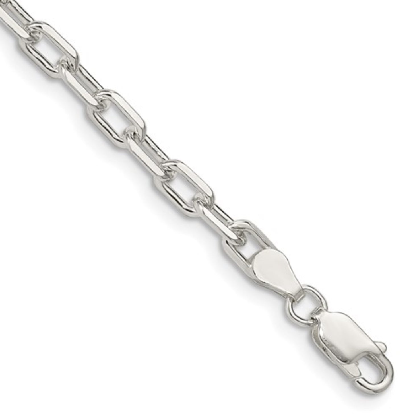 Sterling Silver 4.3mm Diamond-cut Link Bracelet