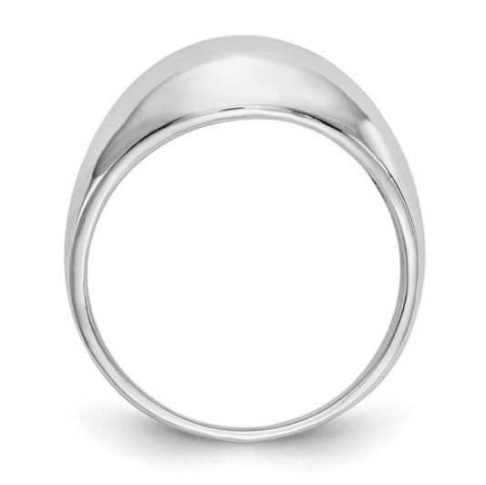 14k White Gold Dome Signet Ring