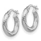 14k White Gold Diamond-Cut Huggie Hoops