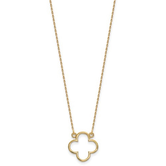 14k Yellow Gold Clover Necklace