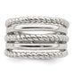 Sterling Silver 5 Row Cable Ring