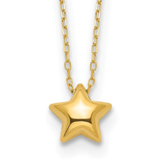 14k Yellow Gold Star Necklace