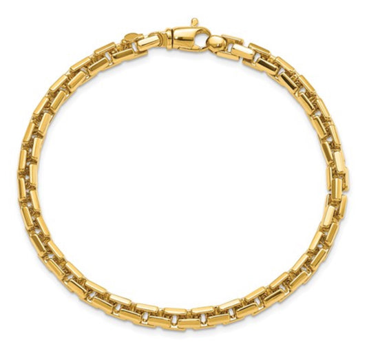 14k 4mm Yellow Gold Box Chain Bracelet