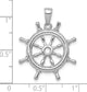 14k White Gold Ship Wheel Pendant