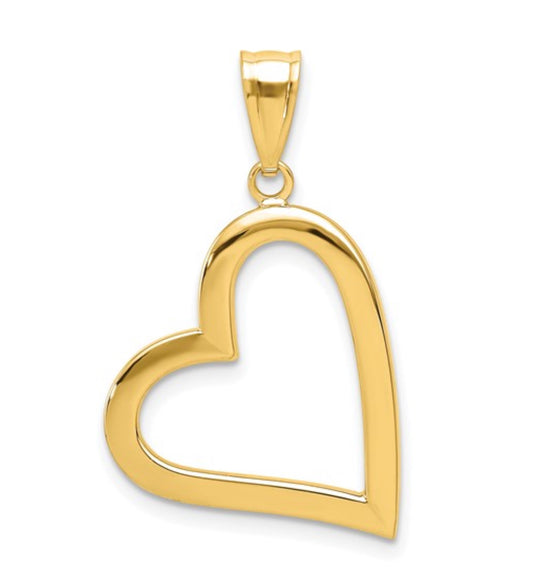 14k Yellow Gold Heart Charm