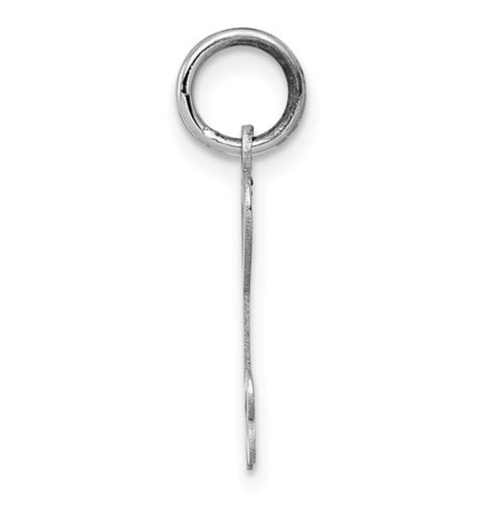 14k White Gold Heart Key Pendant