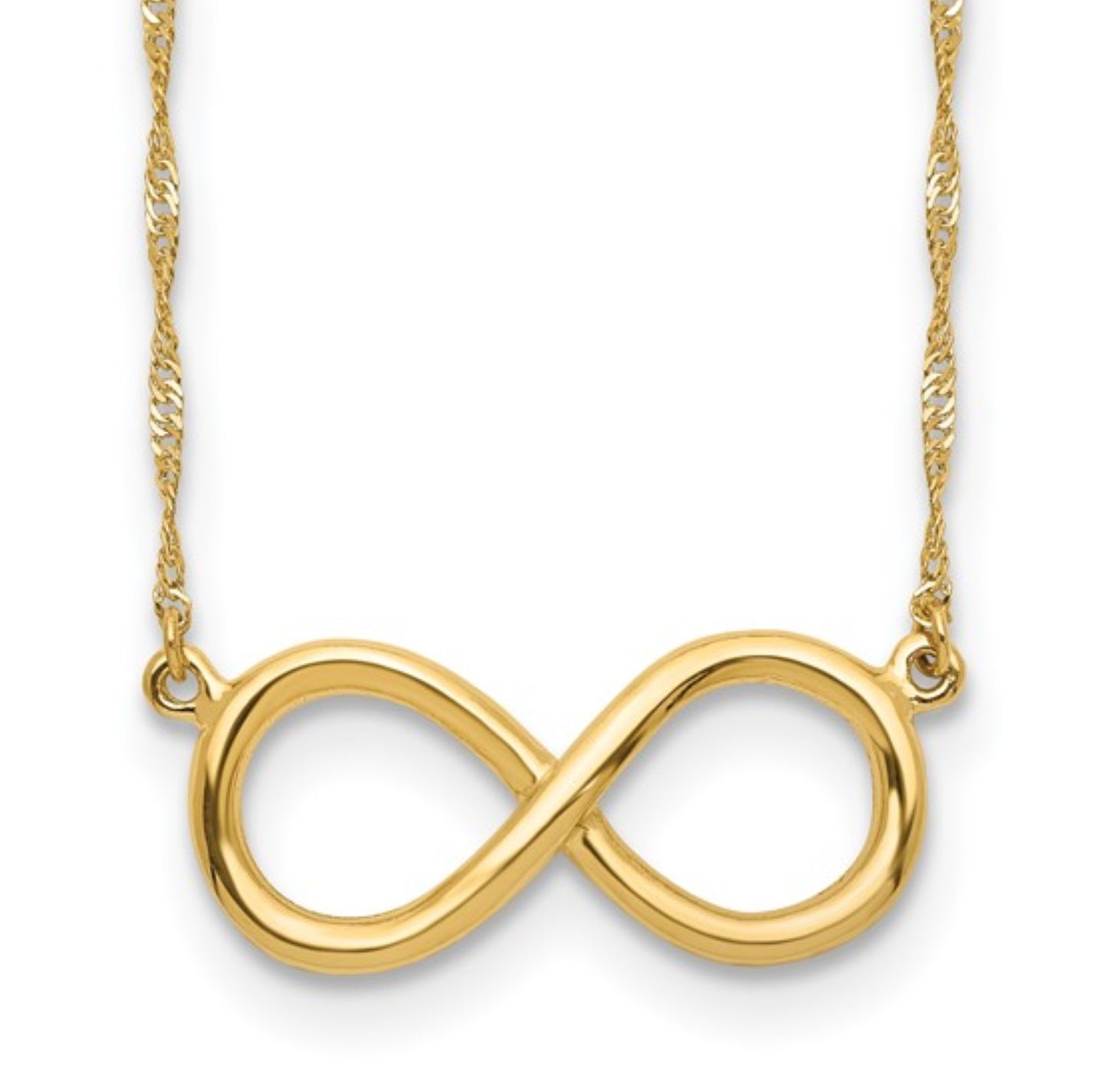 14k Yellow Gold Infinity Necklace