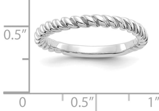 14k White Gold Twisted Cable Ring