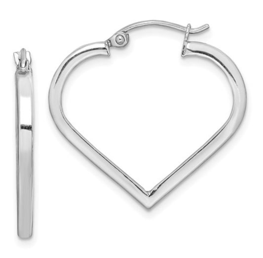 Sterling Silver Heart Hoops