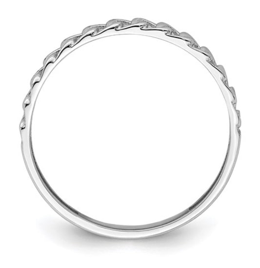 14k White Gold Thin Link Band