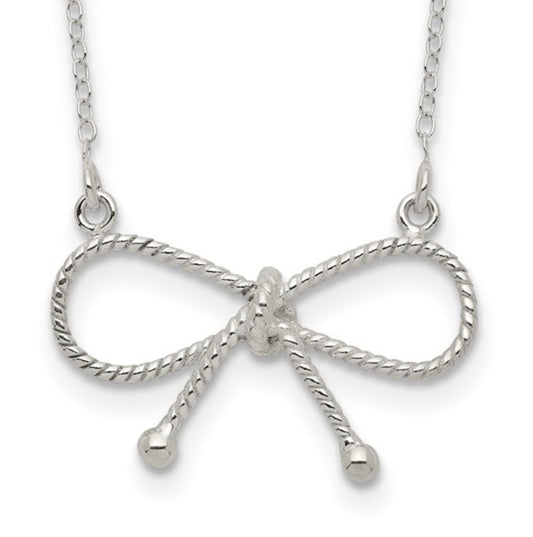 Sterling Silver Bow Necklace