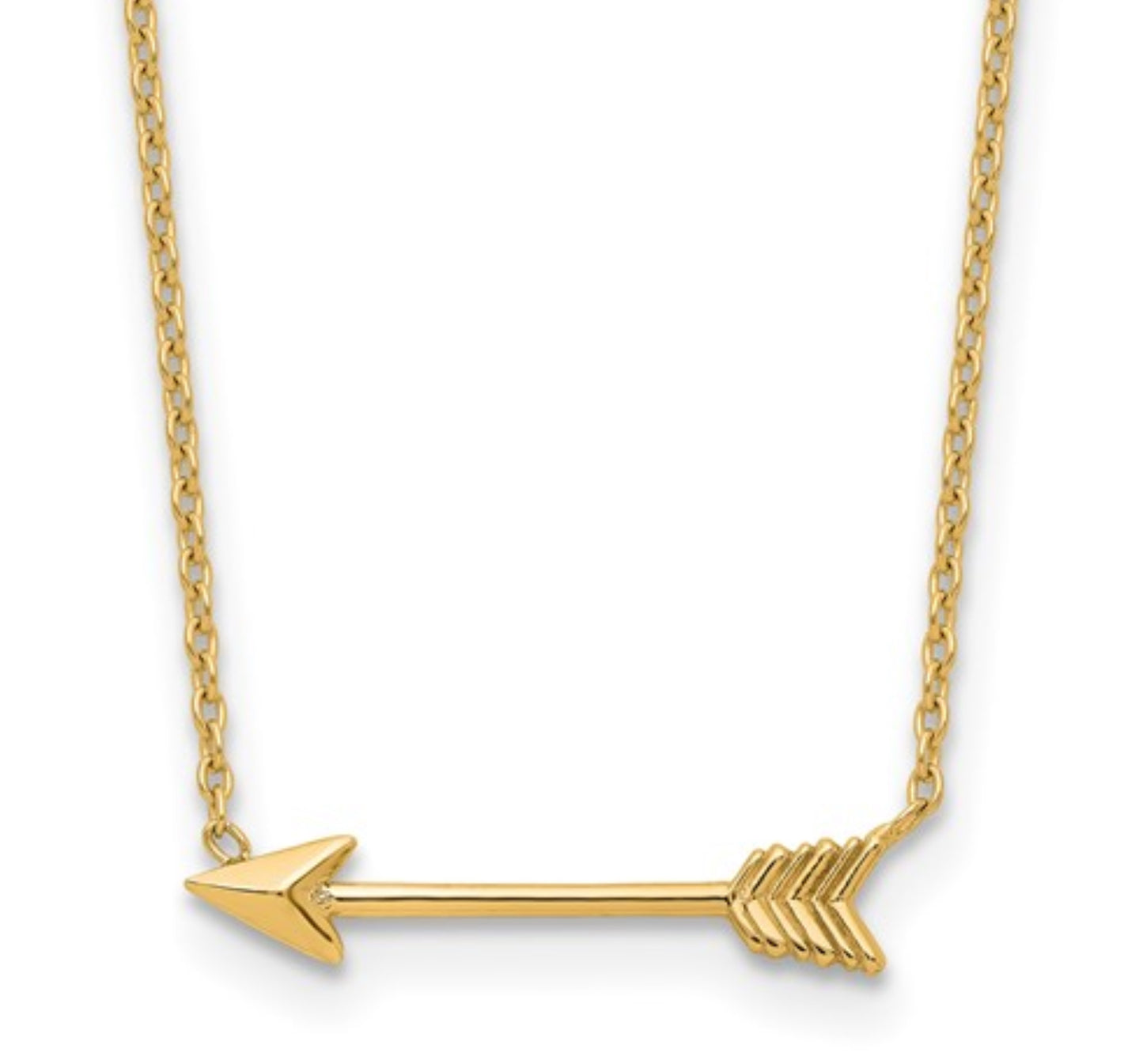 14k Yellow Gold Arrow Necklace