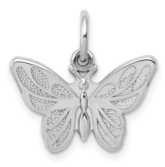 14k White Gold Butterfly Pendant