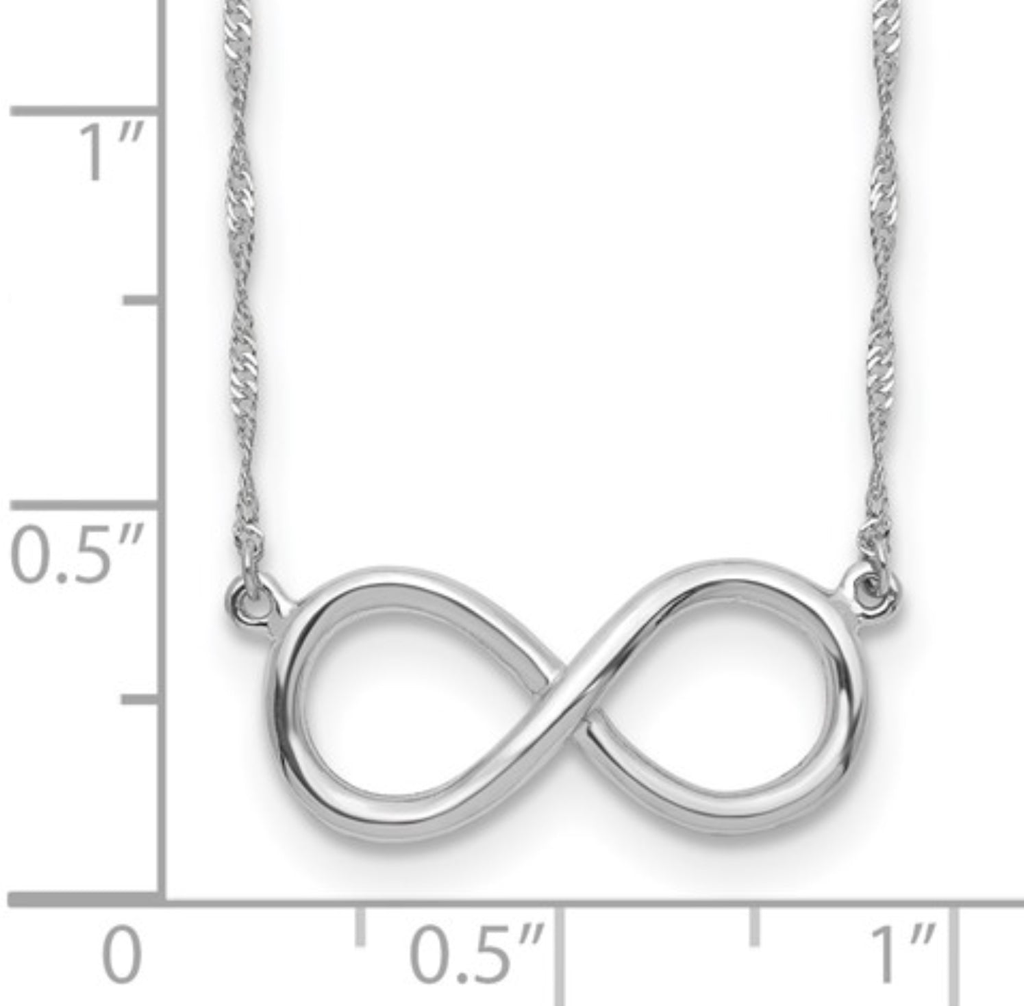 14k White Gold Infinity Necklace