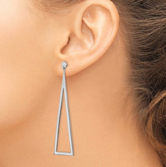 Sterling Silver Triangle Earrings
