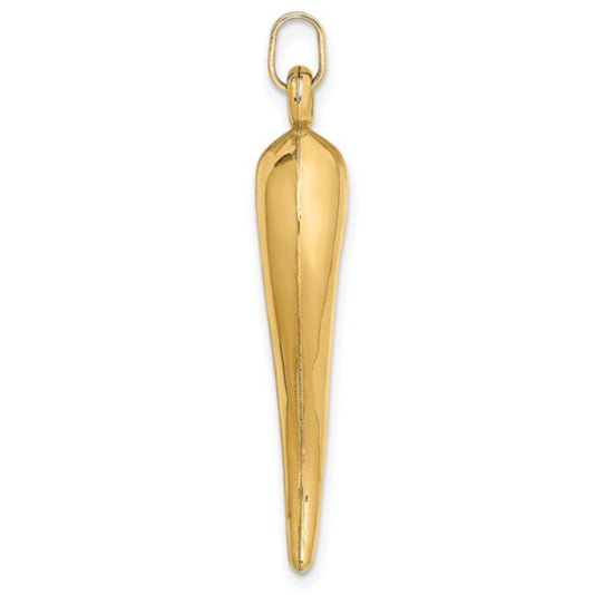 14k Yellow Gold Italian Horn Pendant