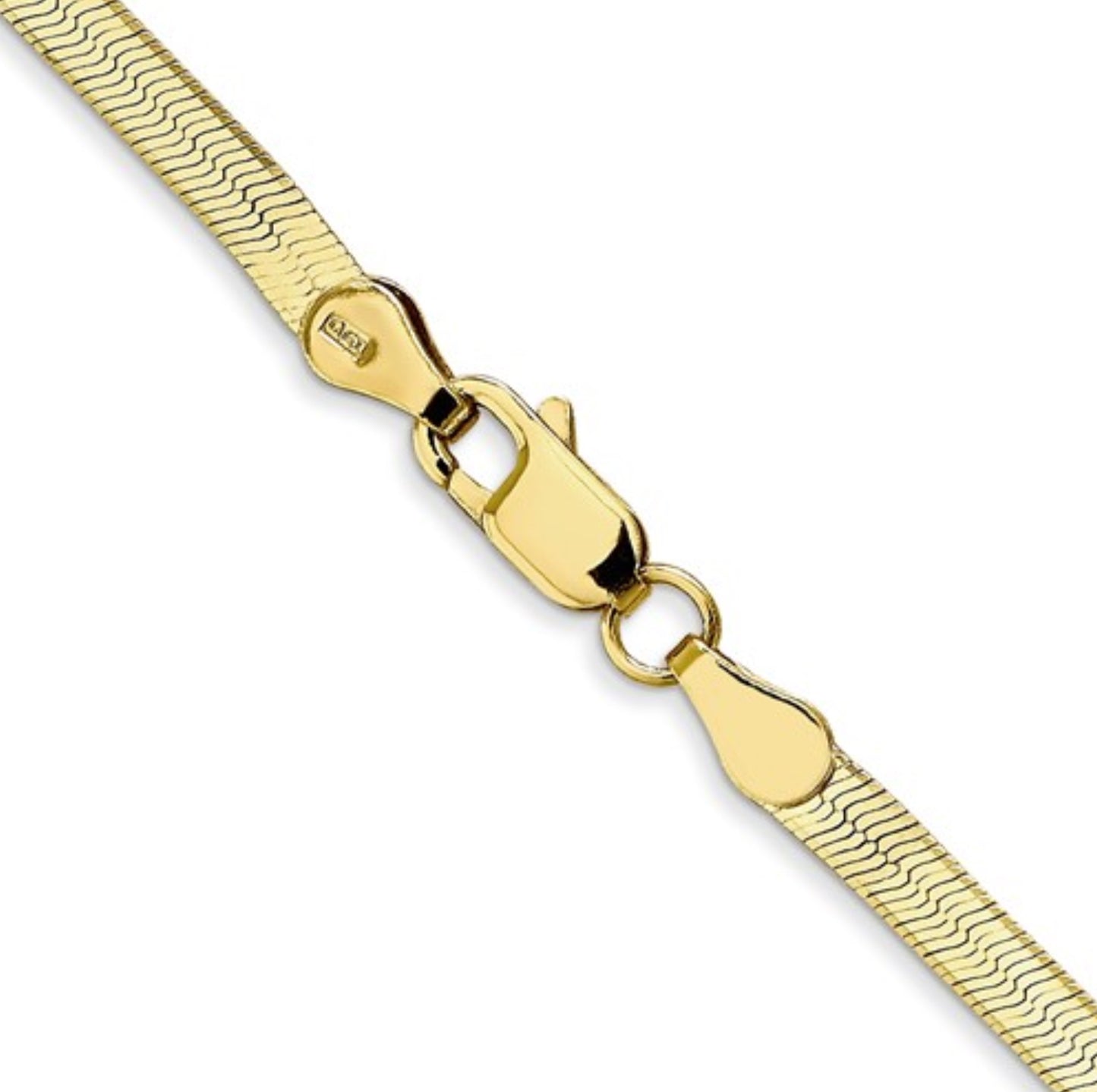 10k 3mm Yellow Gold Silky Herringbone Chain