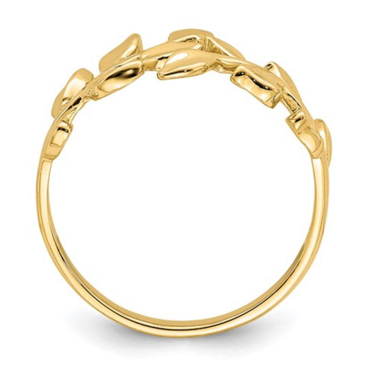14k Yellow Gold Leaf Ring