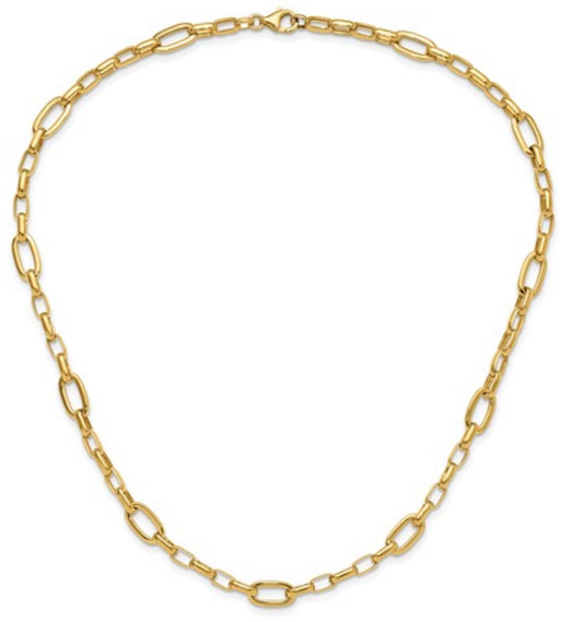 14k Yellow Gold Paperclip Necklace