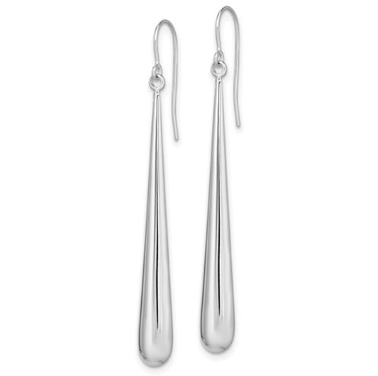 14k White Gold Tear Drop Earrings