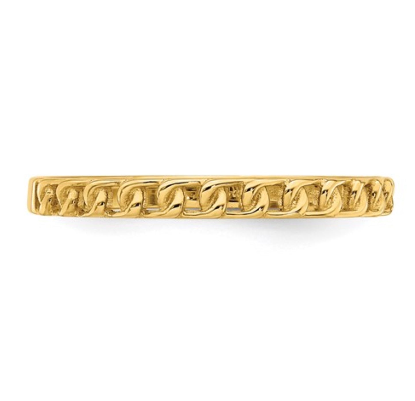 14k Yellow Gold Thin Curb Band Ring