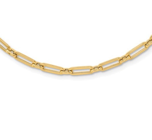 10k Yellow Gold Paper Clip Chain