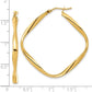 14K Yellow Gold Twisted Square Hoop Earrings