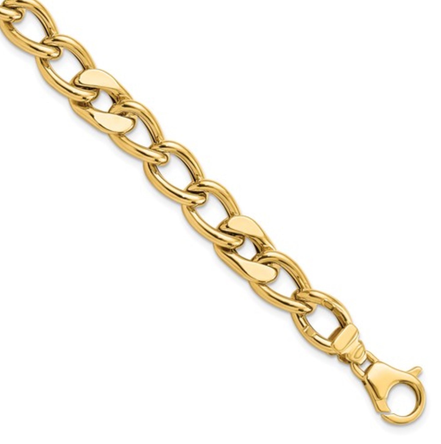 14k 7.5mm Yellow Gold Link Bracelet