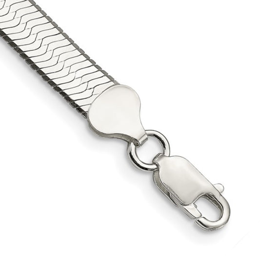 Sterling Silver 7mm Herringbone Bracelet