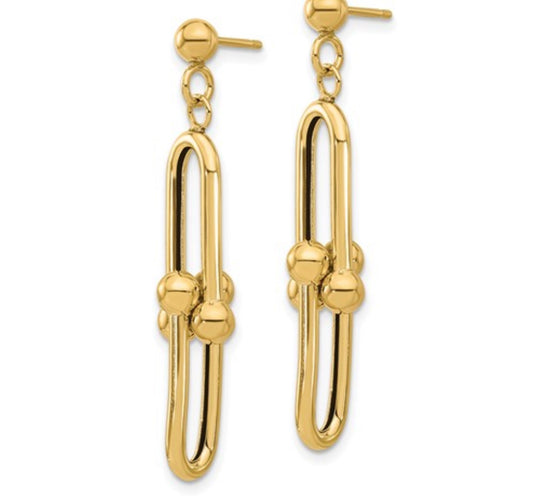 14k Yellow Gold Double Link Earrings
