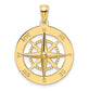14k Yellow Gold Compass Pendant