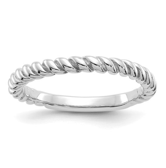 14k White Gold Twisted Cable Ring