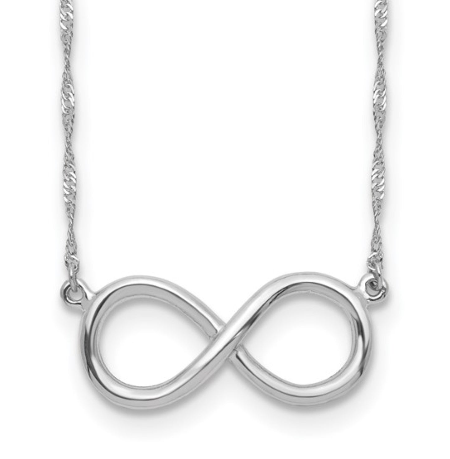 14k White Gold Infinity Necklace