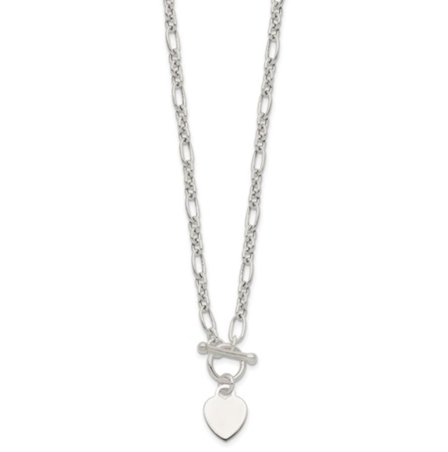 Sterling Silver Heart Toggle Necklace