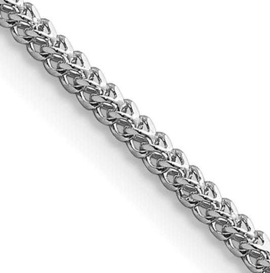 14k 1.3mm White Gold Franco Chain