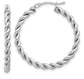 14k White Gold Twisted Hoops