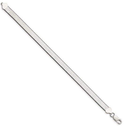 Sterling Silver 7mm Herringbone Bracelet