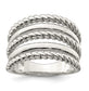 Sterling Silver 5 Row Cable Ring