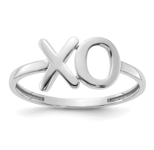 14k White Gold XO Ring