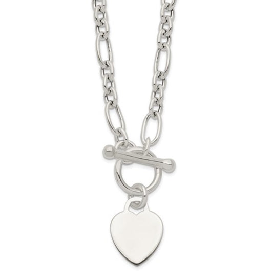 Sterling Silver Heart Toggle Necklace