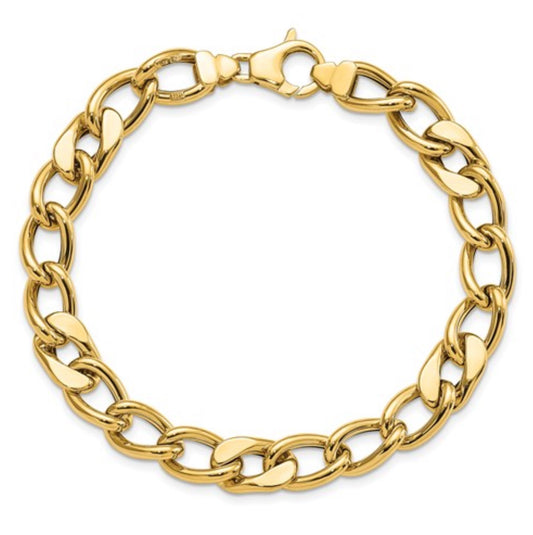 14k 7.5mm Yellow Gold Link Bracelet