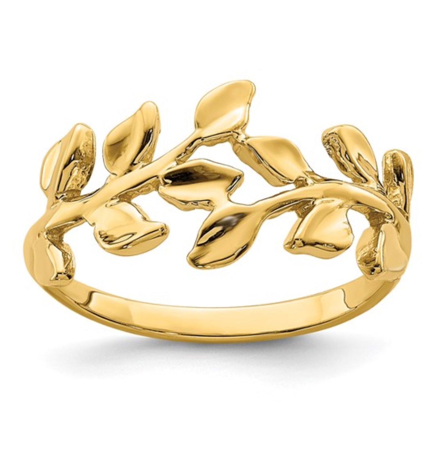 14k Yellow Gold Leaf Ring