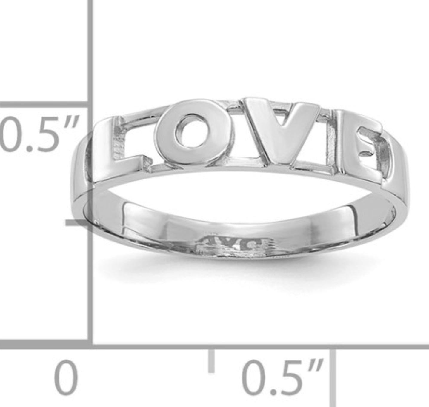 14k White Gold Love Ring