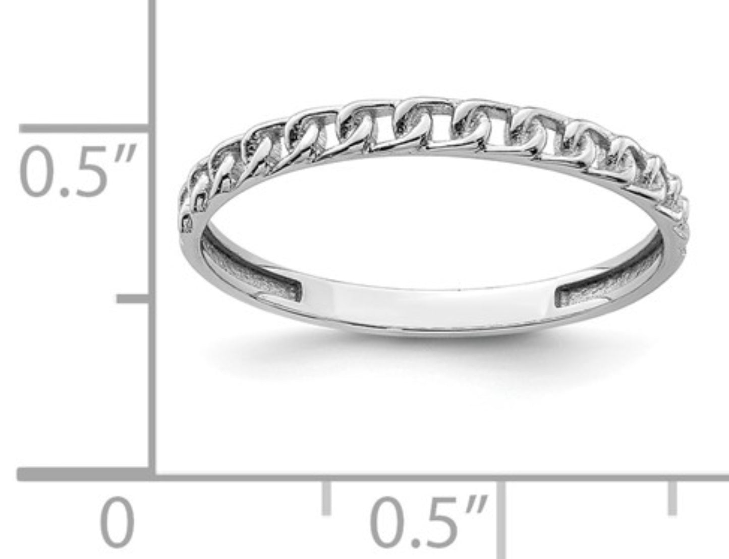 14k White Gold Thin Link Band