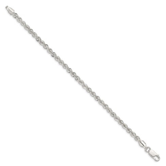 Sterling Silver 4.30mm Rope Chain Bracelet
