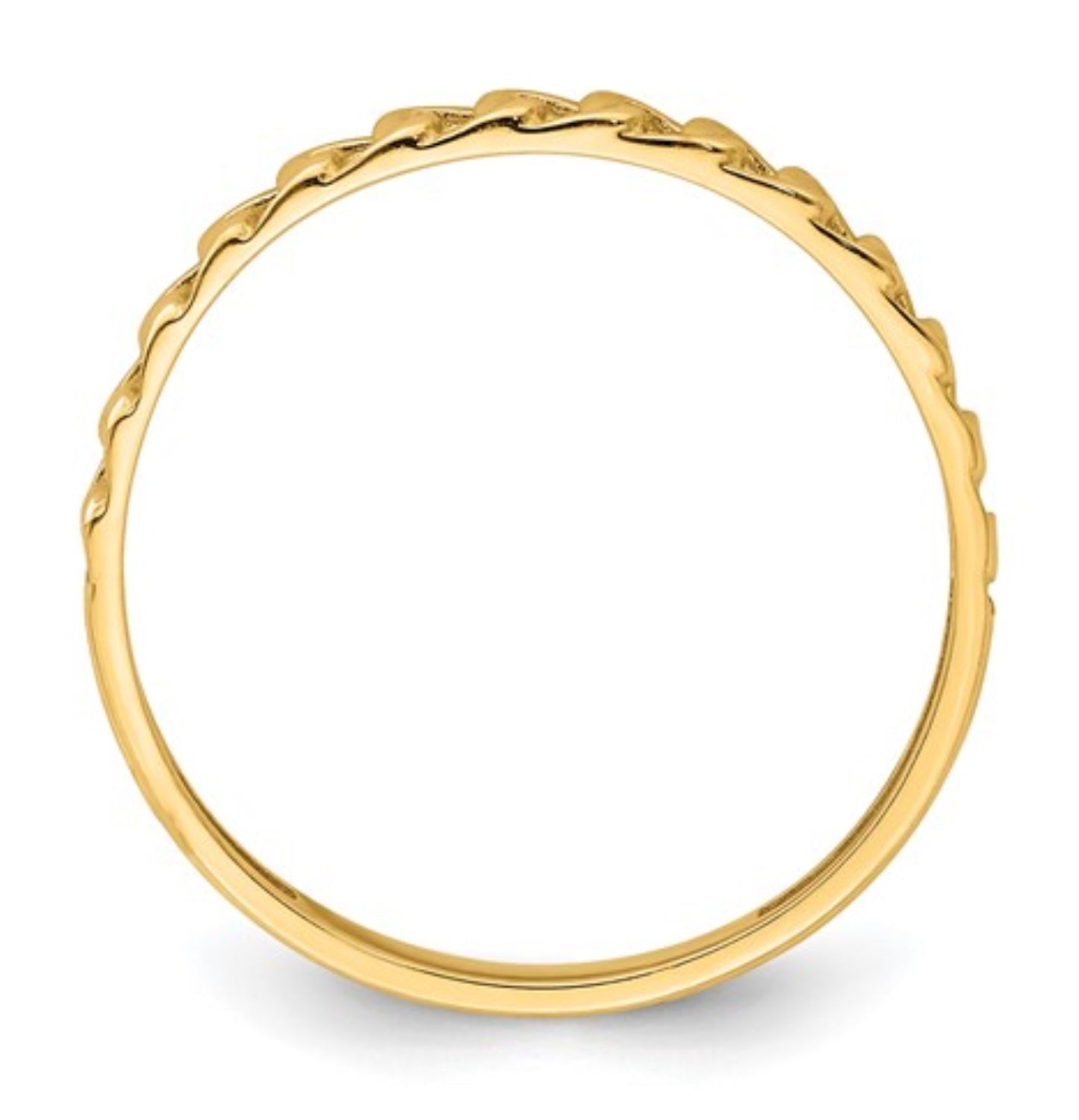 14k Yellow Gold Thin Curb Band Ring