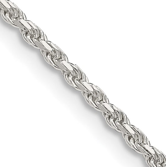 Sterling Silver 1.85mm Diamond-Cut Rope Chain