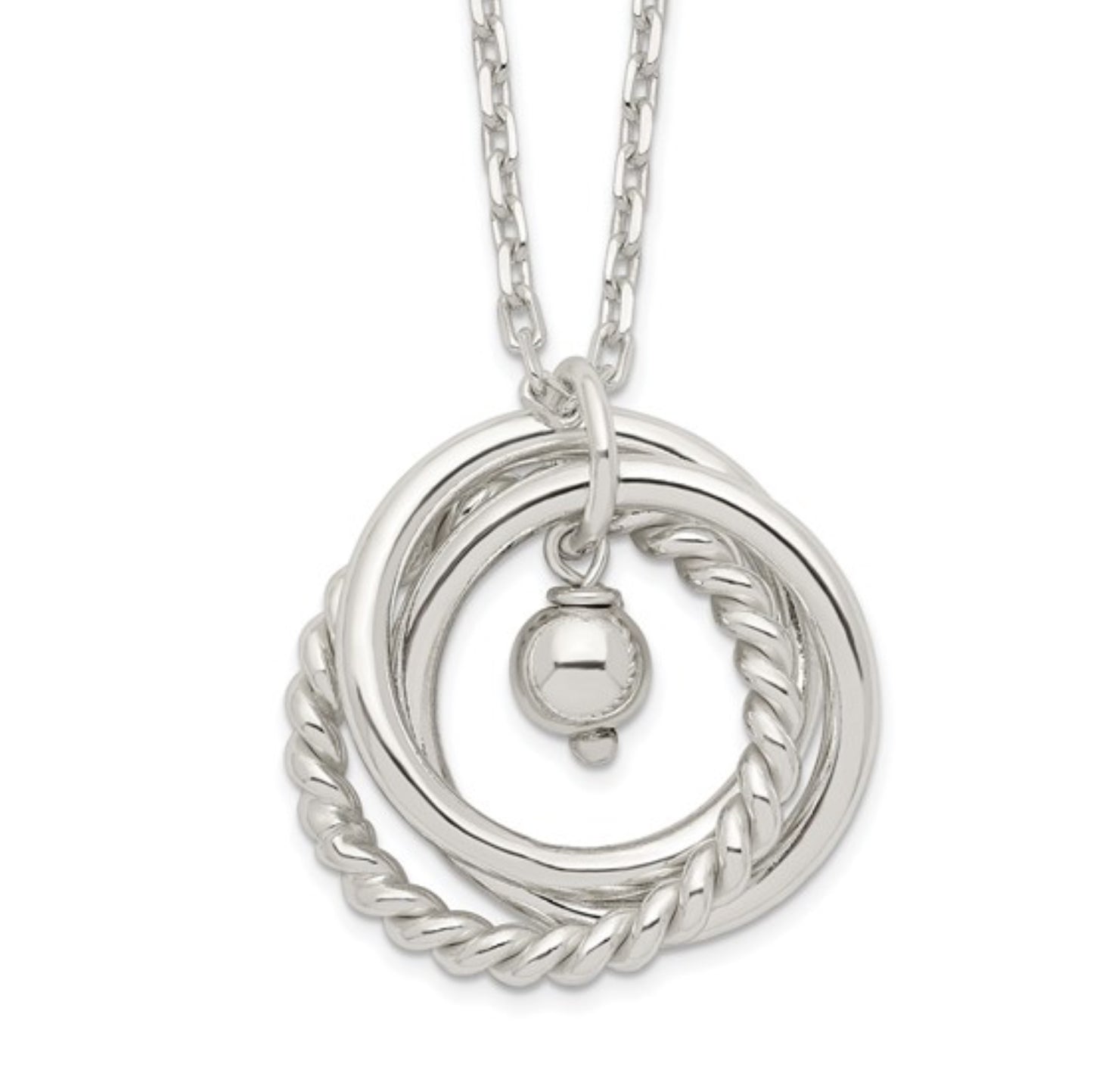 Sterling Silver Triple Ring Necklace