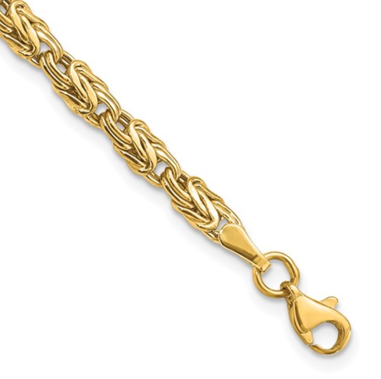 14k 5mm Yellow Gold Byzantine Chain Bracelet