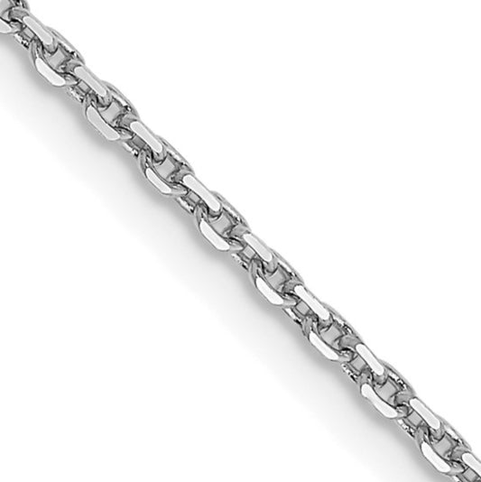 14k 1.4mm White Gold Diamond-Cut Open Link Chain